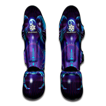 Dark Cancer Zodiac Sign Print Muay Thai Shin Guard