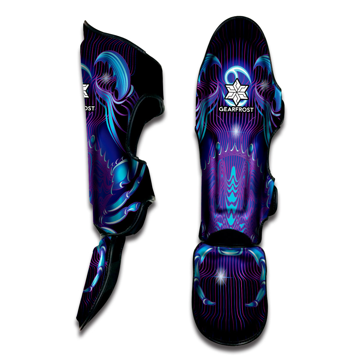 Dark Cancer Zodiac Sign Print Muay Thai Shin Guard