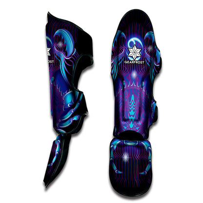 Dark Cancer Zodiac Sign Print Muay Thai Shin Guard