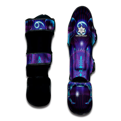 Dark Cancer Zodiac Sign Print Muay Thai Shin Guard