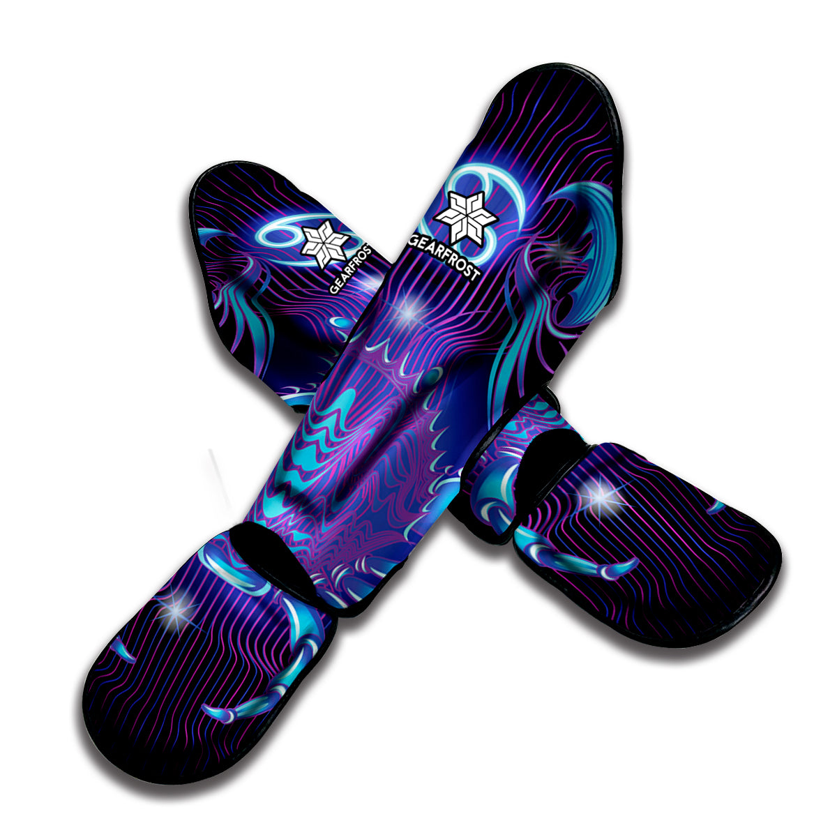 Dark Cancer Zodiac Sign Print Muay Thai Shin Guard