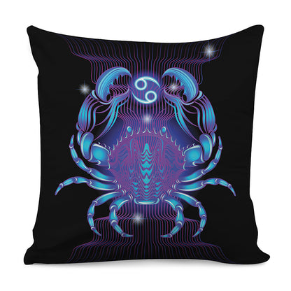 Dark Cancer Zodiac Sign Print Pillow Cover