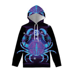Dark Cancer Zodiac Sign Print Pullover Hoodie