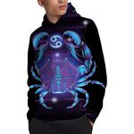 Dark Cancer Zodiac Sign Print Pullover Hoodie