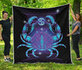 Dark Cancer Zodiac Sign Print Quilt