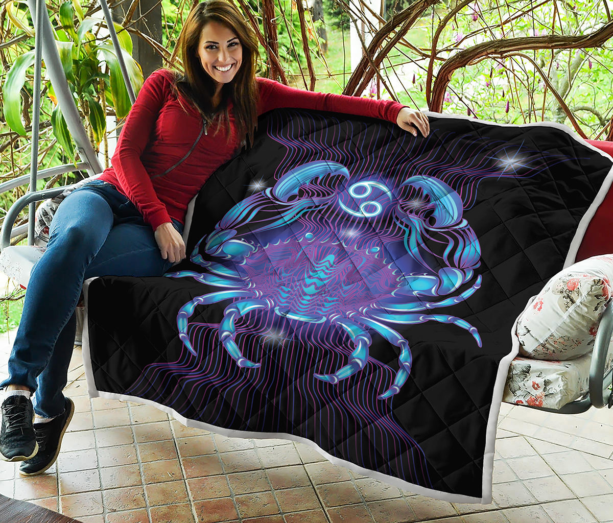 Dark Cancer Zodiac Sign Print Quilt