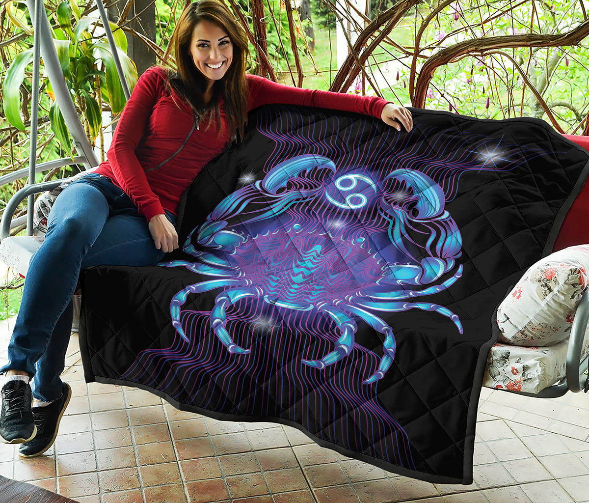 Dark Cancer Zodiac Sign Print Quilt