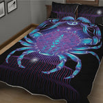 Dark Cancer Zodiac Sign Print Quilt Bed Set