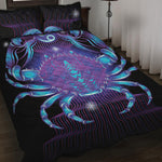 Dark Cancer Zodiac Sign Print Quilt Bed Set