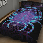 Dark Cancer Zodiac Sign Print Quilt Bed Set