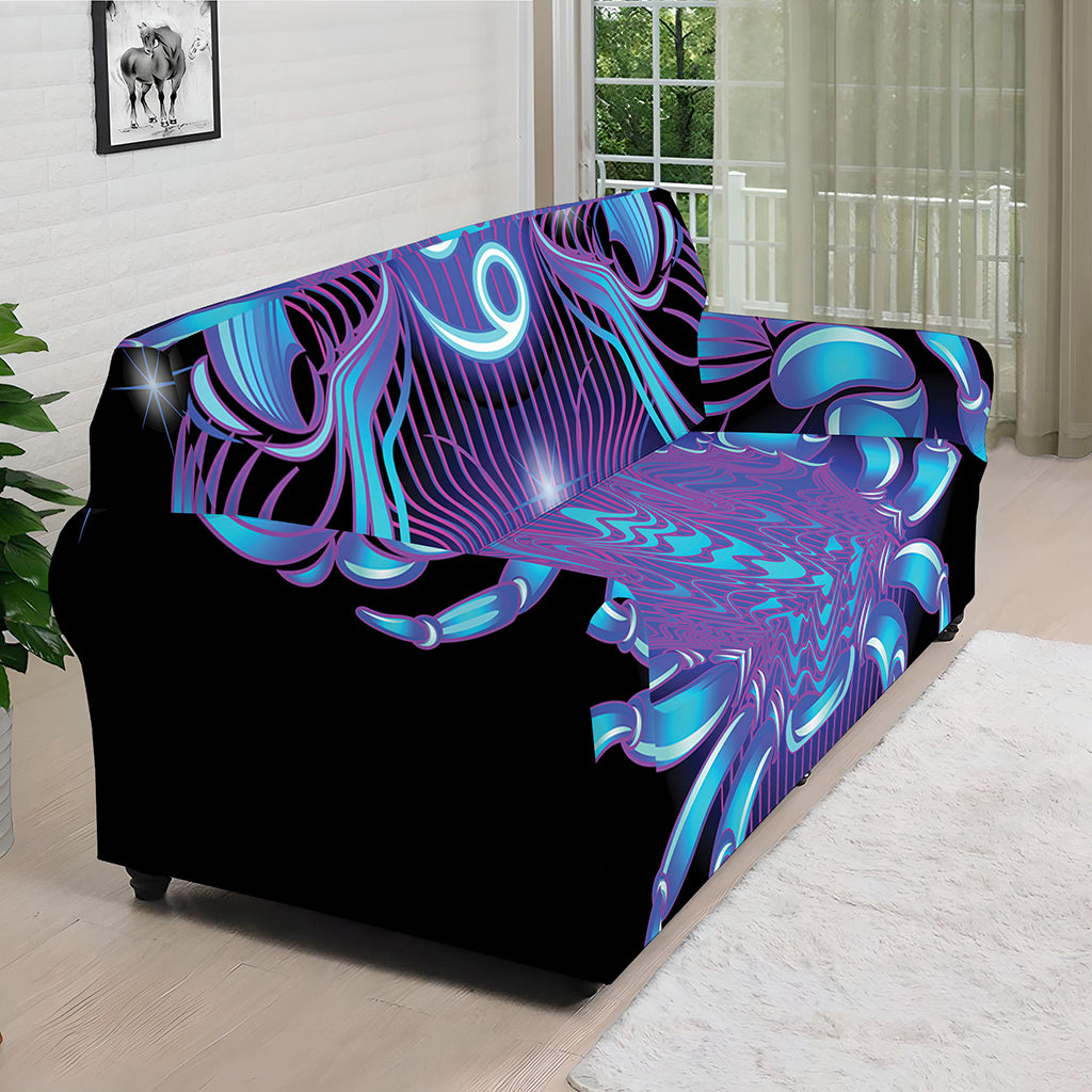 Dark Cancer Zodiac Sign Print Sofa Cover