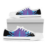 Dark Cancer Zodiac Sign Print White Low Top Shoes