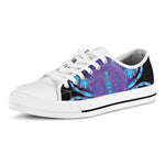 Dark Cancer Zodiac Sign Print White Low Top Shoes