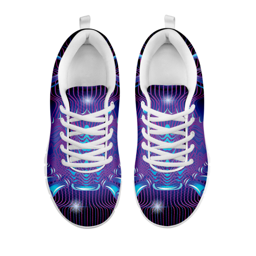 Dark Cancer Zodiac Sign Print White Sneakers