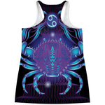 Dark Cancer Zodiac Sign Print Women's Racerback Tank Top