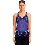 Dark Cancer Zodiac Sign Print Women's Racerback Tank Top