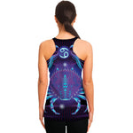 Dark Cancer Zodiac Sign Print Women's Racerback Tank Top