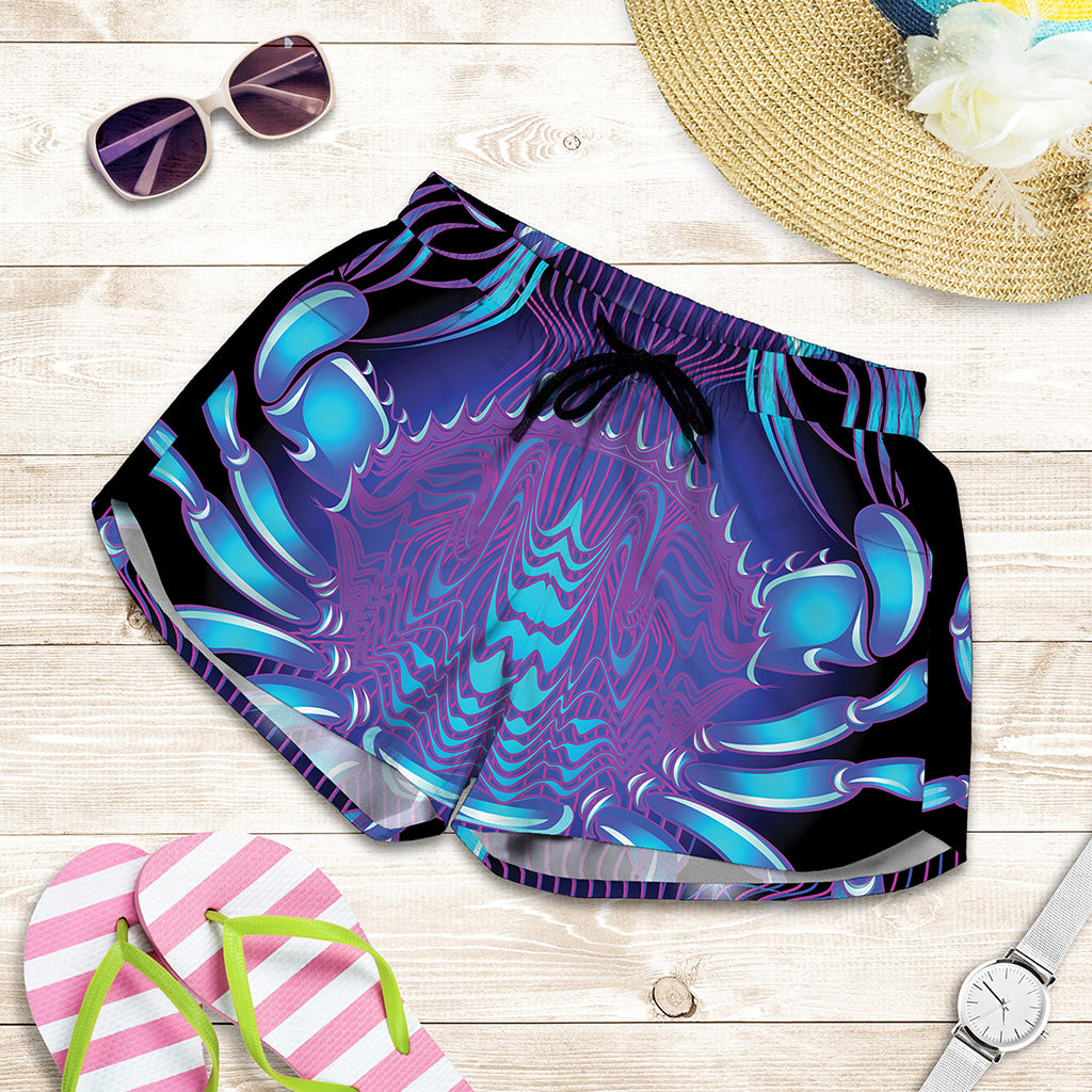 Dark Cancer Zodiac Sign Print Women's Shorts