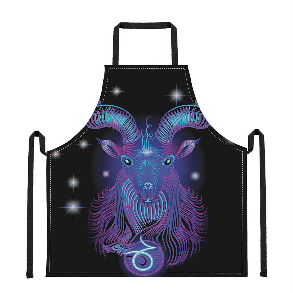 Dark Capricorn Zodiac Sign Print Apron