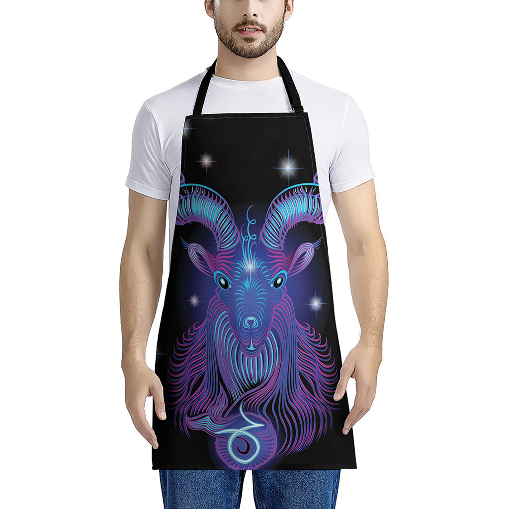 Dark Capricorn Zodiac Sign Print Apron