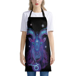 Dark Capricorn Zodiac Sign Print Apron