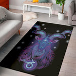 Dark Capricorn Zodiac Sign Print Area Rug