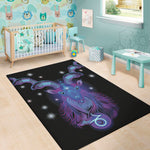 Dark Capricorn Zodiac Sign Print Area Rug
