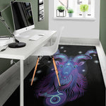 Dark Capricorn Zodiac Sign Print Area Rug