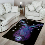 Dark Capricorn Zodiac Sign Print Area Rug
