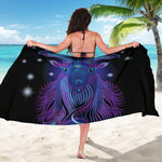Dark Capricorn Zodiac Sign Print Beach Sarong Wrap