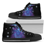 Dark Capricorn Zodiac Sign Print Black High Top Shoes
