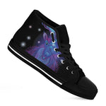 Dark Capricorn Zodiac Sign Print Black High Top Shoes