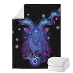 Dark Capricorn Zodiac Sign Print Blanket
