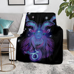 Dark Capricorn Zodiac Sign Print Blanket