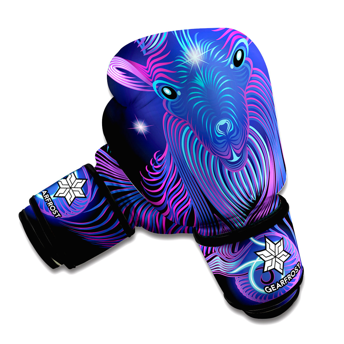 Dark Capricorn Zodiac Sign Print Boxing Gloves