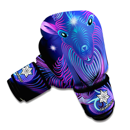 Dark Capricorn Zodiac Sign Print Boxing Gloves