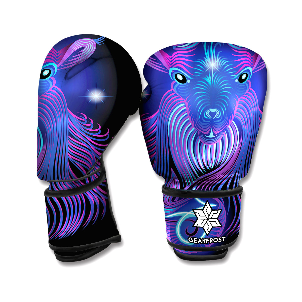 Dark Capricorn Zodiac Sign Print Boxing Gloves