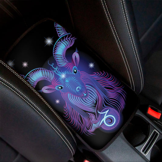 Dark Capricorn Zodiac Sign Print Car Center Console Cover