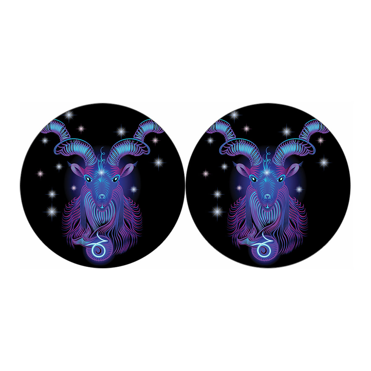 Dark Capricorn Zodiac Sign Print Car Coasters