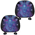 Dark Capricorn Zodiac Sign Print Car Headrest Covers