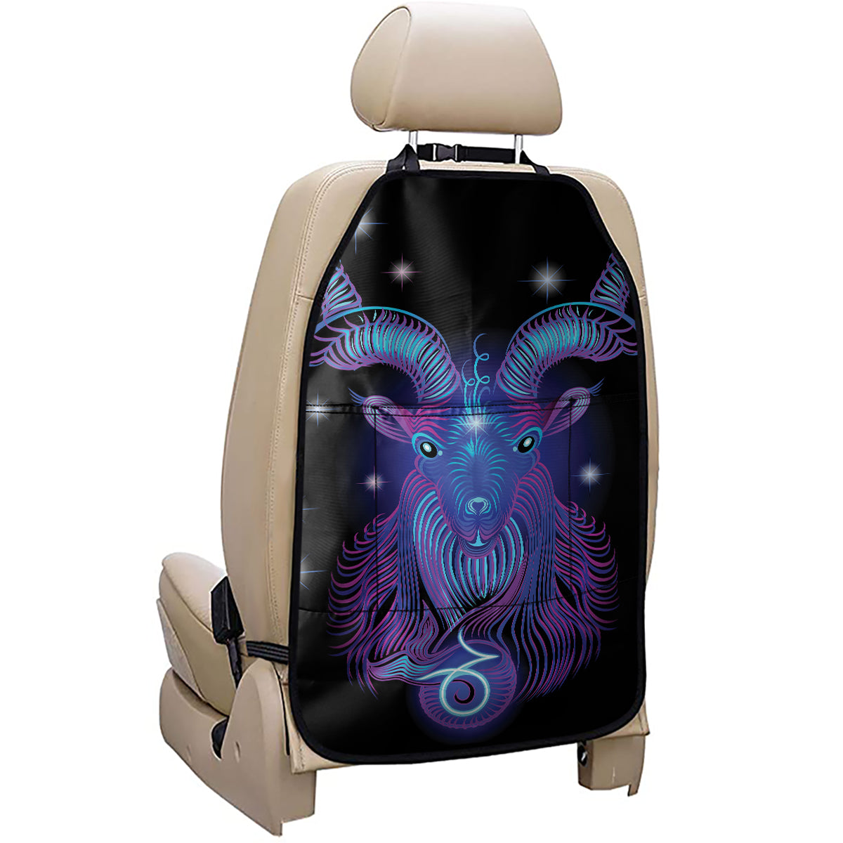 Dark Capricorn Zodiac Sign Print Car Seat Organizers