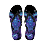 Dark Capricorn Zodiac Sign Print Flip Flops