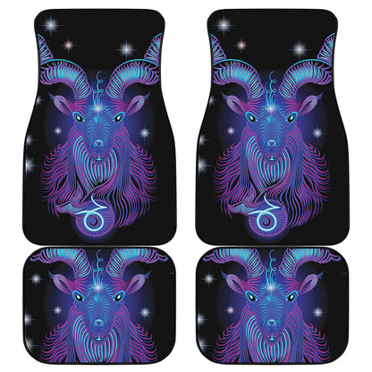 Dark Capricorn Zodiac Sign Print Front and Back Car Floor Mats