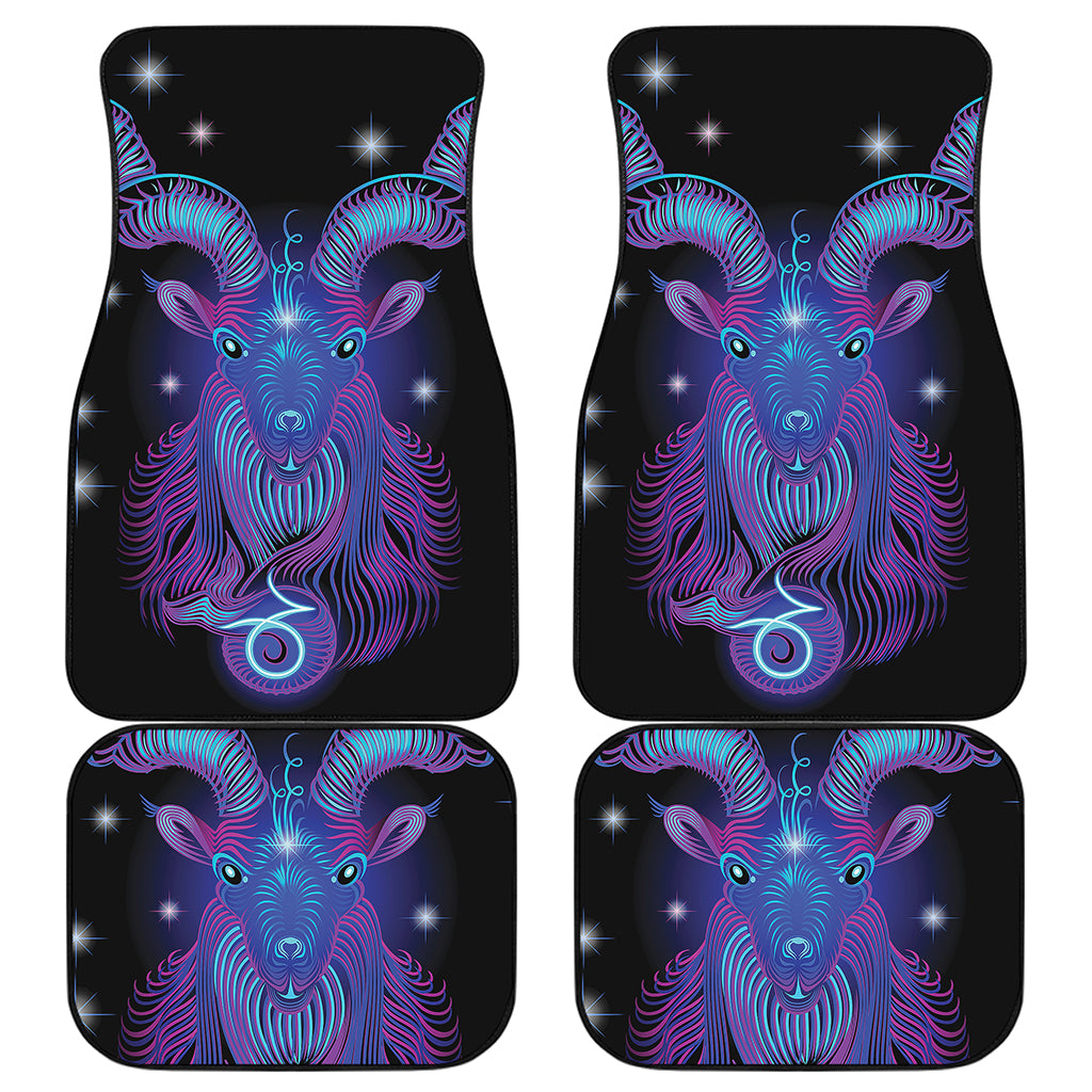 Dark Capricorn Zodiac Sign Print Front and Back Car Floor Mats
