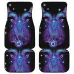 Dark Capricorn Zodiac Sign Print Front and Back Car Floor Mats