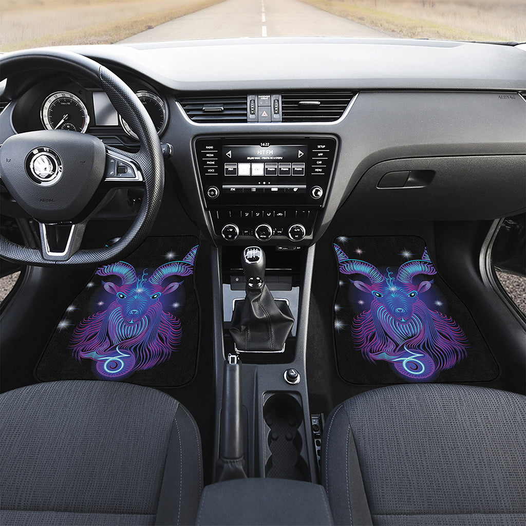 Dark Capricorn Zodiac Sign Print Front and Back Car Floor Mats