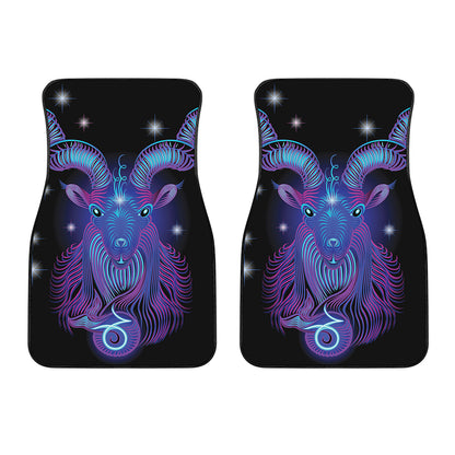 Dark Capricorn Zodiac Sign Print Front Car Floor Mats