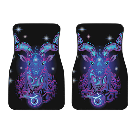 Dark Capricorn Zodiac Sign Print Front Car Floor Mats