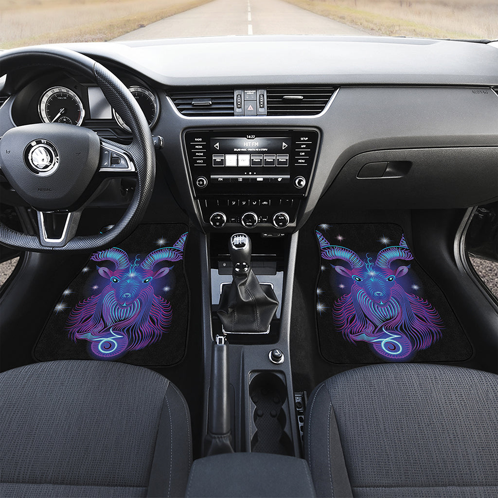 Dark Capricorn Zodiac Sign Print Front Car Floor Mats
