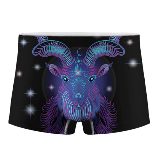 Dark Capricorn Zodiac Sign Print Men's Boxer Briefs